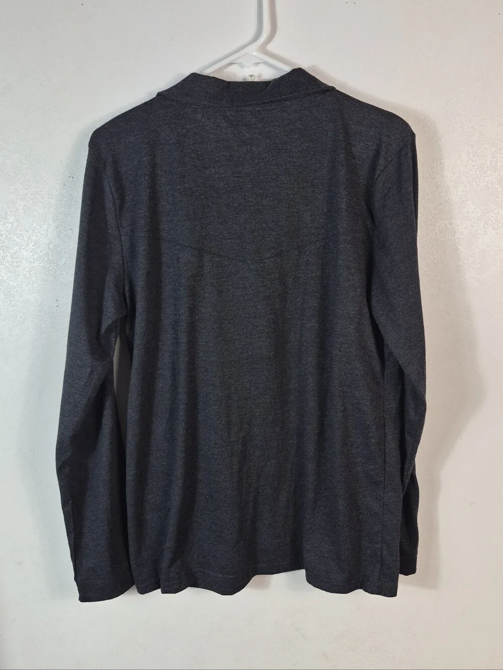 Frye Men's Notched Button Down Sleepwear Shirt Heathered Black Size Small